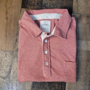 Billy Reid Polo Shirt Mens Large Red Short Sleeve Pocket Adult Casual Wear